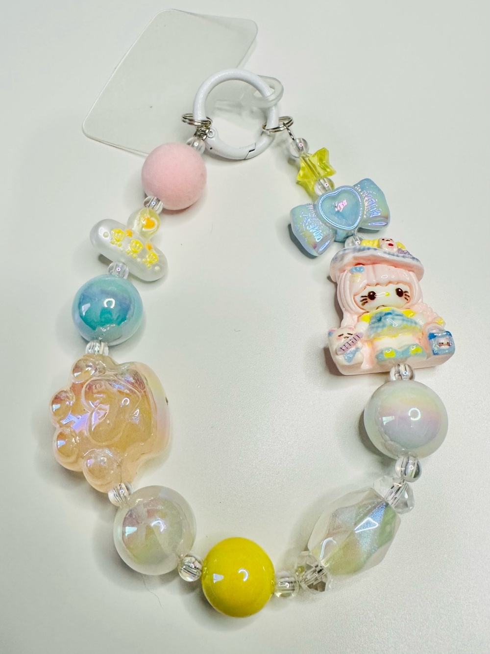 Cute Pastel Beaded phone holder or bag charm